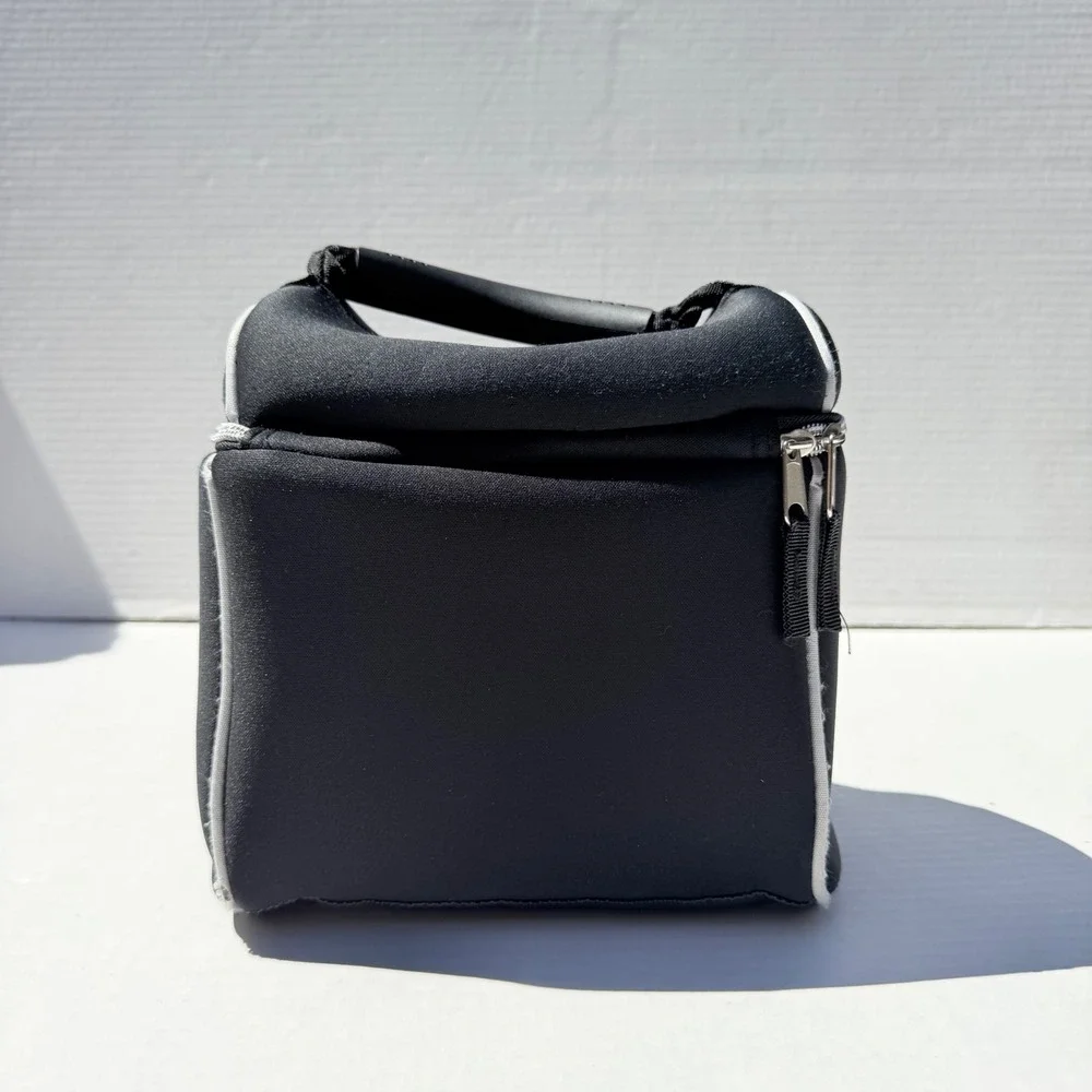 Apple Logo Employee Merch Insulated Lunch Bag Black Soft Cooler Zip Case handle